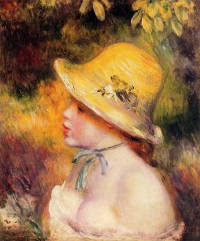 Pierre Auguste Renoir : Young Girl in a Straw Hat II